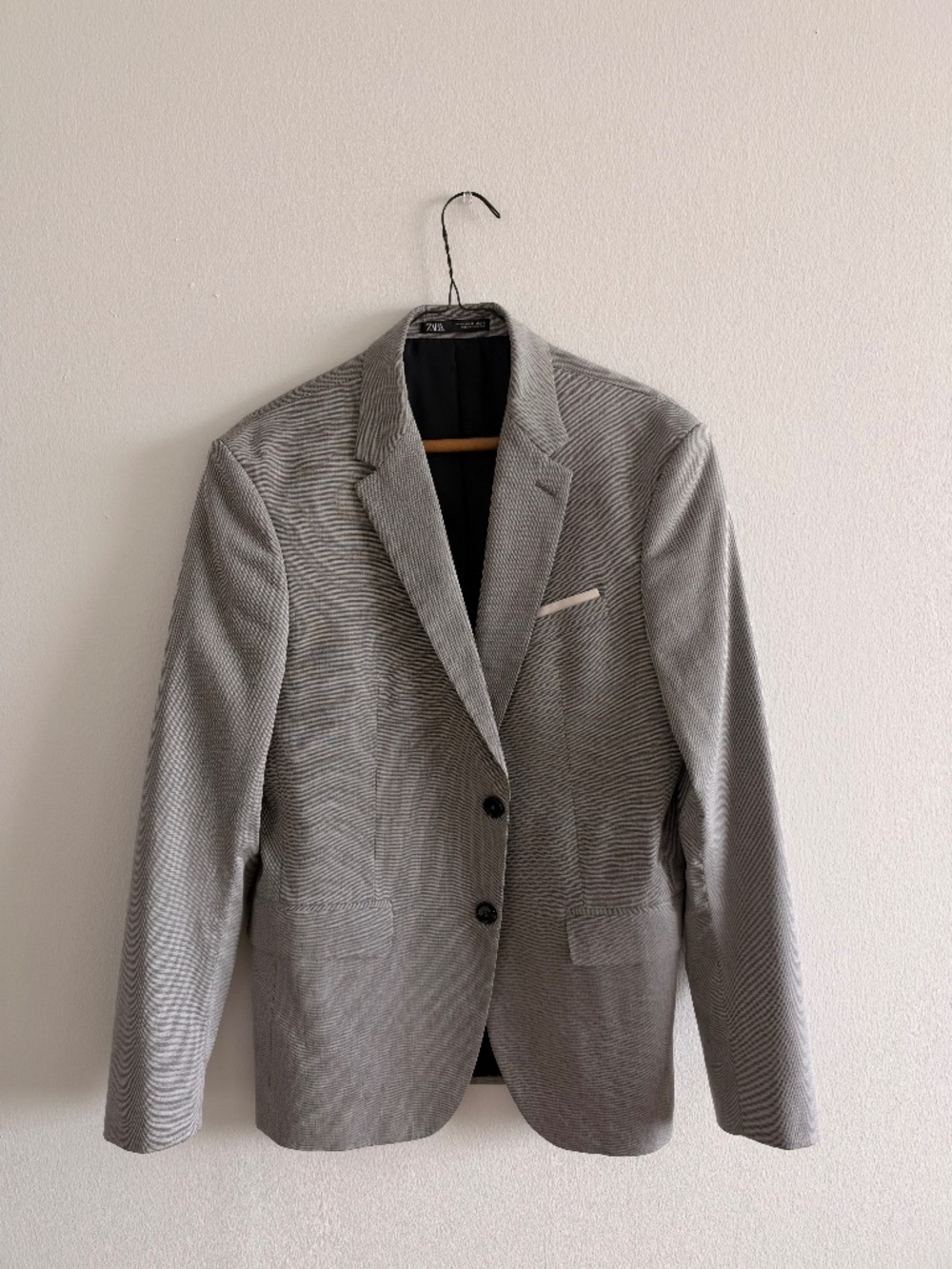 Zara Men Light Gray Two Button Suit